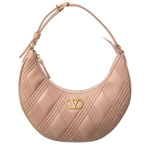 Valentino Vlogo Signature Leather Hobo Bag, Pink